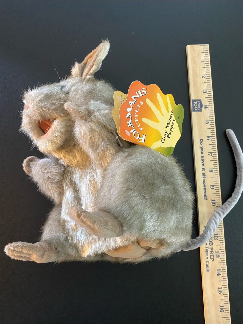 New Folkmanis Grey Mouse Puppet Plush Stuffed Animal Storytelling Animation - Picture 9 of 13